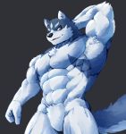  2018 abs anthro biceps canine fur hi_res male mammal muscular muscular_male pecs standing waddledox 