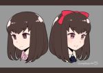  1girl atlus beauty_mark brown_eyes brown_hair do_m_kaeru faded_eyes persona persona_1 ribbon school_uniform sonomura_maki 