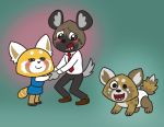  aggressive_retsuko blush haida hand_holding happy hybrid offspring retsuko 