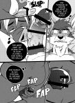  2017 anal anal_penetration anthro anthro_on_anthro ball_sniffing balls boar canine censored chacal_(character) comic duo english_text erection facial_hair gabshiba greyscale hand_on_penis humanoid_penis jackal male male/male mammal masturbation monochrome mustache navel nude oral overweight overweight_male penetration penile_masturbation penis porcine precum pubes rimming sex sound_effects text thought_bubble tusks 