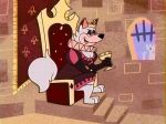  anthro barefoot breasts canine castle chair cleavage clothed clothing crown dress elizabethan_collar female fox fur gloves goblet half-closed_eyes hanna-barbera mammal nakhta queen raised_eyebrow royalty sitting solo style_parody throne vanilla_milkweed white_fur 