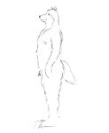  2006 animated anthro bd belly big_belly canine male mammal monochrome nude obese overweight overweight_male sequence simple_background slightly_chubby smile solo thick_thighs weight_gain wolf 