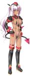  1girl aoi_masami asamiya_minami black_gloves blush boots breasts corruption covered_nipples dark-skinned_female dark_persona dark_skin demon_girl demon_tail demon_wings elbow_gloves full_body game_cg gloves hair_ornament hand_on_own_hip hat high_heels highres large_breasts large_variant_set long_hair looking_at_viewer navel non-web_source official_art pubic_tattoo purple_hair revealing_clothes side_ponytail slave_gear slave_ignis slingshot_swimsuit smile solo standing swimsuit tachi-e tail tan tattoo thigh_boots thigh_strap thighhighs transparent_background ts_magical_girl_nao variant_set wings yellow_eyes 
