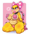  2018 anthro areola armor belly big_breasts big_butt blue_eyes blush bow bracelet breasts butt camel_toe claws clothing collar darknud deep_navel digital_media_(artwork) female footwear hi_res high_heels jewelry koopa koopaling mario_bros navel necklace nintendo panties pasties scalie shell shoes short_stack slightly_chubby solo spikes thick_thighs underwear video_games voluptuous wendy_o_koopa wide_hips 