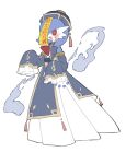  2025 ambiguous_gender asian_mythology ayaka_488 blood blue_body blue_hair bodily_fluids chest_spike chinese_mythology clothing digital_drawing_(artwork) digital_media_(artwork) dress east_asian_mythology full-length_portrait gardevoir generation_3_pokemon hair headgear headwear hi_res humanoid jewelry jiangshi long_sleeves mythology nintendo pokemon pokemon_(species) portrait pseudo_clothing red_eyes shiny_pokemon solo soul spikes spikes_(anatomy) spiral spiral_eyes talisman undead white_body will-o'-the-wisp 