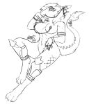 absurd_res alien alien_humanoid anthro big_breasts bracelet_(marking) breasts butt chain_piercing claws ear_piercing female female_anthro furgonomics furry-specific_piercing hand_on_leg hand_on_thigh happy head_on_hand hi_res humanoid industrial_piercing jewelry kinktober_2025 looking_at_viewer looking_down mouth_piercing multiple_piercings neither83 nipple_piercing nipples piercing piercing_fetish pinup pose raised_tail ring_(jewelry) ring_piercing seductive shin_guards solo solo_focus spike_piercing tail tail_piercing tail_tuft the_nature_of_predators thigh_piercing toe_claws toned_belly toned_female tuft venlil_(the_nature_of_predators)