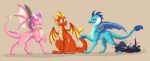  &lt;3 angry avaroncave black_scales blue_scales blush confusion cynder dragon ember_(spyro) female female/female feral flame_(spyro) friendship_is_magic jewelry male male/female my_little_pony necklace orange_scales pink_scales princess_ember_(mlp) red_scales scales spyro_the_dragon surprise video_games wings 