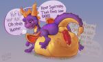 absurd_res activision anthro anthro_prey belly belly_humping blitzit bodily_fluids burp_cloud cheetah cum cum_on_belly cum_on_body digestion digestion_noises dragon duo felid feline feral feral_pred forced genital_fluids genitals hi_res hunter_(spyro) lying male male/male mammal mythological_creature mythological_scalie mythology on_front oral_vore penis precum predator/prey scalie spyro spyro_the_dragon struggling struggling_prey vore wings