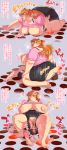  1boy 1girl ass breast_smother breasts breasts_outside censored clothed_sex fat femdom heroherotom huge_ass huge_breasts neon_genesis_evangelion obese orange_hair plump sequential sex shirt sitting sitting_on_face sitting_on_person size_difference smother soryu_asuka_langley sweat text_focus thick_thighs thighs torn_clothes twister unitard vaginal 