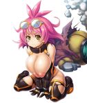  00s 1girl asahi boots breasts curvy female huge_breasts lilith-soft looking_at_viewer mecha nipples no_bra pink_hair puffy_nipples rene_(taimanin_asagi) shiny shiny_skin short_hair simple_background taimanin_(series) taimanin_asagi taimanin_asagi_battle_arena tears white_background yellow_eyes 