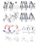  1girl android blazblue boots breasts concept_art grey_skin minerva_(blazblue) thigh_boots thighhighs wedge_heels 