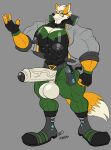 2025 abs anthro army_outfit army_uniform balls big_balls big_chest big_muscles big_penis black_nose bodysuit boots bottomwear canid canine claws clone clothed clothing dated dipstick_tail exposed_chest eyewear finger_claws fingerless_gloves footwear foreskin fox fox_mccloud fur genitals glasses gloves green_eyes grin gun handwear hi_res holster huge_balls huge_muscles huge_penis hyper hyper_balls hyper_genitalia hyper_muscles hyper_penis jacket james_mccloud looking_at_viewer male mammal markings multicolored_body multicolored_fur muscular muscular_anthro muscular_chest muscular_male nintendo nipples open_clothing open_jacket open_topwear orange_body orange_fur pants pecs penis ranged_weapon rxq shoes signature skinsuit smile solo star_fox tail tail_markings tight_clothing topwear two_tone_body two_tone_fur two_tone_tail vein veiny_penis weapon white_body white_fur