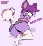  aipom alternate_species animal_humanoid butt clothing female hair humanoid humanoidized mammal nintendo pok&eacute;mon pok&eacute;mon_(species) pongldr primate simple_background smile solo tail_hand thick_thighs video_games voluptuous 