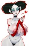  &lt;3 2017 5_fingers alpha_channel areola armwear barely_visible_genitalia belly big_areola big_breasts biped black_hair blep blush breast_squish breasts choker clothing collarbone colored_nails derek_hetrick digital_drawing_(artwork) digital_media_(artwork) elbow_gloves eyelashes eyeliner eyes_closed eyeshadow fangs female freckles front_view gloves green_eyeshadow green_lipstick hair half-length_portrait hands_together huge_breasts humanoid humanoid_hands lipstick makeup mostly_nude musette navel nipples not_furry outline pink_tongue pointy_ears portrait pubes pussy red_nails short_hair simple_background small_waist smile solo standing subtle_pussy thick_thighs tongue tongue_out toony transparent_background vampire voluptuous white_pussy wide_hips 