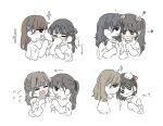  5th_live_tour_~4pair_power_spread!!!!~ 6+girls :3 ? animification arrow_(symbol) black_hair blue_ribbon blunt_bangs blush braid brown_hair closed_mouth commentary covering_own_mouth flower flower_symbol flying_sweatdrops hair_flower hair_ornament hair_ribbon half_updo hand_on_another's_head hand_over_own_mouth hayama_fuka holding holding_microphone kan_kanna kurusu_rin link!_like!_love_live! long_hair love_live! microphone miyake_miu multiple_girls nirei_nozomi nonaka_kokona open_mouth pink_flower pink_ribbon rabbit_hair_ornament real_life red_ribbon ribbon sakurai_hina shindou_amane side_braids simple_background symbol-only_commentary triangle_hair_ornament twintails voice_actor white_background zueka27 