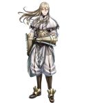  armor bangs blonde_hair boots brown_gloves capelet closed_mouth fire_emblem fire_emblem:_kakusei fire_emblem_heroes full_body gloves haru_(toyst) highres long_hair long_sleeves looking_at_viewer male_focus official_art pants pelvic_curtain riviera_(fire_emblem) sidelocks solo standing transparent_background vambraces 