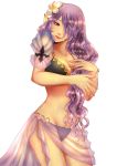  bad_id bad_tumblr_id bikini breasts camilla_(fire_emblem_if) fire_emblem fire_emblem_heroes fire_emblem_if flower hair_flower hair_ornament hair_over_one_eye highres large_breasts purple_eyes purple_hair simple_background smile solo swimsuit water water_drop wavy_hair white_background 
