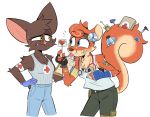  anthro bat beezii breasts candy cherry_bomb_(beezii) clothed clothing duo eye_contact female food mammal phoebe_(beezii) rodent squirrel weapon 