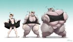2025 anthro big_breasts breast_growth breasts brown_hair bulge clothing common_hippopotamus digital_media_(artwork) female gender_transformation gillpanda grey_body growth hair heart_symbol hi_res hippopotamid huge_breasts human human_to_anthro looking_down looking_up male mammal mtf_transformation nipple_outline open_mouth overweight question_mark sequence simple_background smile solo species_transformation standing surprised transformation underwear weight_gain