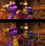  2018 2_horns 6_horns activision arm_markings black_body countershading cynder dated digital_media_(artwork) digitigrade dragon european_mythology facial_markings female female_feral feral frill_(anatomy) green_eyes group head_crest head_frill head_markings horn inside krysiilys long_neck long_snout male male_feral markings membrane_(anatomy) membranous_wings multi_horn multicolored_body mythological_creature mythological_scalie mythology neck_ring neck_spikes orange_wings pronounced_browridge purple_body purple_eyes quadruped red_body red_countershading red_wings scales scalie screencap_edit shoulder_markings signature snout sparx spyro spyro_the_dragon the_legend_of_spyro third-party_edit trio two_tone_body ventral_scales western_dragon wing_blade wings yellow_body yellow_countershading 