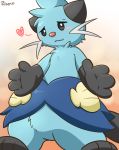  &lt;3 ambiguous_gender anthro dewott mammal mustelid nintendo otter pok&eacute;mon pok&eacute;mon_(species) risenpaw shy smile video_games 