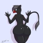  2017 against_wall ambiguous_gender anthro avian beak big_butt bird butt claws compression_artifacts digital_media_(artwork) girokett gryphon hair looking_back mammal nude rear_view signature simple_background solo sworddemon_(character) thick_thighs white_background wide_hips 