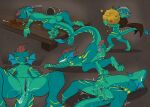 2025 absurd_res anthro anus ass_up biped butt claws digital_drawing_(artwork) digital_media_(artwork) eyes_closed feet female fingers flamespitter genitals hi_res horn inkh kobold lying masturbation nude nude_anthro nude_female on_back scales scalie smile solo standing tail teeth toes tongue vulva