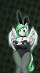  anthro big_breasts breasts bunny_band bunny_ears_(disambiguation) clothing collar equine female fupa hair hand_on_breast legwear long_hair mammal my_little_pony pegasus shamziwhite shy slightly_chubby solo standing suggestive tattoo tights wings 