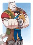  2018 anthro clothing digital_media_(artwork) eclipsewolf feline fur grimoire_of_zero hi_res human male mammal mercenary_(character) muscular muscular_male pecs stripes tiger white_fur white_tiger 