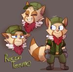  anthro blue_eyes brown_fur bulge chest_tuft clothing fur gloves group happy hat hi_res inner_ear_fluff league_of_legends male riot_games simple_background smile smirk teemo_(lol) teeth tuft veigar-chan video_games yordle 
