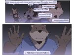 4:3 anthro asian_small-clawed_otter beard bighorn_sheep bovid canid canine caprine carl_hendricks chase_hunter clothed clothing comic dialogue echo_(game) echo_(series) echo_project english_text facial_hair female fox group hair hi_res jenna_begay kit_fox male mammal mustelid otter phwog sheep shocked speech_bubble text trio true_fox