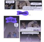 ambiguous_gender anthro asian_small-clawed_otter beard bighorn_sheep bovid canid canine caprine carl_hendricks chase_hunter clothed clothing comic common_hippopotamus dialogue echo_(game) echo_(series) echo_project english_text facial_hair female feral flynn_moore fox gila_monster group helodermatid hi_res hippopotamid humor jenna_begay kit_fox lizard male mammal mustelid night otter outside phwog reptile scalie sheep size_difference speech_bubble text true_fox