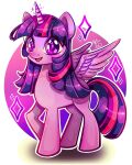 4:5 equid equine female feral friendship_is_magic hair hasbro hi_res hooves horn lips long_hair looking_at_viewer mammal my_little_pony mythological_creature mythological_equine mythology raised_hoof simple_background solo sparkles twilight_sparkle_(mlp) winged_unicorn wings wislartist