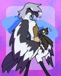 abstract_background absurd_res ambiguous_gender anal anal_penetration anthro anthro_on_feral avian beak bestiality bird birdie_(canadabirdie) birdpathy black-capped_chickadee black_beak black_wings blush blush_lines bodily_fluids breath brown_body chastity_cage chastity_device chickadee claws collar digital_drawing_(artwork) digital_media_(artwork) dripping duo feathers feral genital_fluids genitals great_grey_shrike hi_res holding_leg legband living_condom male male/ambiguous open_mouth oscine otterjunk panting passerine penetration penis pink_penis precum precum_drip purple_chastity_cage size_difference standing tail tail_feathers tapering_penis text text_on_collar tit_(bird) white_body wing_claws wings