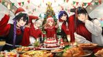  5girls :d black_choker black_hair black_shirt blue_eyes blue_hair braid bunting cake candle champagne_flute choker christmas christmas_tree colored_inner_hair commentary_request copyright_logo copyright_name cup double_v drinking_glass fake_antlers food food_request grey_hair hair_over_one_eye harusaruhi hat headphones highres holding holding_cup indoors isekaijoucho isshiki_(ffmania7) jacket kaf_(kamitsubaki_studio) kamitsubaki_studio koko_(kamitsubaki_studio) logo long_hair medium_hair multicolored_hair multiple_girls official_art open_mouth party_hat purple_eyes purple_hair red_hat red_sweater rim_(kamitsubaki_studio) santa_hat second-party_source shirt single_off_shoulder skirt smile streaked_hair string_of_flags sweater twin_braids two-tone_hair v v.w.p_(kamitsubaki_studio) virtual_youtuber white_jacket white_skirt yellow_eyes 