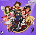 alcohol alternative_fashion american_opossum angry anthro beast_house beer belt beverage beverage_can black_hair blonde_hair blue_eyes border_collie brown_body brown_fur brown_hair bryanna_(xamoel) bubble_gum canid canine canis censor_bar censored censored_genitalia cheetah clothing collar collie corset crop_top dafne_(xamoel) domestic_cat domestic_dog domestic_pig drinking eyewear felid feline felis female fennec_fox fingerless_gloves flashing flashing_breasts fox fur glasses gloves goth green_eyes grey_hair group guitar hair halo handwear herding_dog hippie jammy_(xamoel) jewelry latina lemur leonor_(xamoel) lingerie lion makeup male male/female mammal marsupial megan_(xamoel) mephitid morgana_(xamoel) multicolored_body multicolored_fur musical_instrument necklace pantherine pastoral_dog playing_guitar playing_music plucked_string_instrument primate protest_sign rachel_(xamoel) red_hair sheepdog shirt skunk spiked_collar spikes strepsirrhine string_instrument suid suine sus_(pig) tahira_(xamoel) tongue tongue_out topwear true_fox vera_(xamoel) virginia_opossum wearing_glasses xamoel yellow_eyes