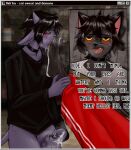 2026 5_toes anthro barefoot black_hair bodily_fluids bottomless bottomless_anthro bottomless_male bottomwear bovid caprine choker clothed clothing cute_fangs dialogue domestic_cat don_(dondon) ear_piercing ear_ring english_text eyebrow_piercing eyewear facial_piercing fangs feet felid feline felis foot_fetish foot_on_face foot_on_nose foot_sniffing genitals glasses goat hair humanoid_feet humanoid_genitalia humanoid_penis jewelry kinneru kiru_(kinneru) male male/male mammal masturbation musk musk_cloud musk_drunk musky_feet necklace pants penile penile_masturbation penis piercing plantigrade red_bottomwear red_clothing red_pants red_sclera ring_piercing smelly smelly_feet sniffing stroking_penis sweat sweaty_feet teeth text toes