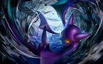  8686island animal_focus bat_(animal) bridge cave_interior colored_sclera commentary_request crobat no_humans open_mouth pokemon pokemon_(creature) pokemon_focus purple_eyes teeth wings yellow_sclera 
