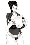 artist_request bijin_onna_joushi_takizawa-san breast_grab breasts grabbing huge_breasts lactation nipples pubic_hair takizawa_kyouko thong 
