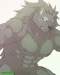  2018 abs anthro biceps canine digital_media_(artwork) fur male mammal muscular muscular_male nipples pecs sakuhuu wolf 