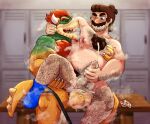 anal anal_penetration anthro anthro_penetrating anthro_penetrating_human armpit_fetish armpit_lick armpit_play bite biting_lip bodily_fluids bowser clothing cum cum_in_ass cum_inside cum_while_penetrated dropsofmoonlight duo ejaculation footwear footwear_only genital_fluids hairy hi_res human human_on_anthro human_penetrated humanoid interspecies jockstrap jockstrap_down licking locker_bench locker_room locker_room_sex male male/male mammal mario mario_bros mario_tennis mario_tennis_fever masturbating_while_penetrated masturbation mostly_nude musclegut muscular musk musk_cloud nintendo overweight penetration sex socks socks_only sweat tongue underwear