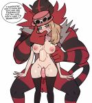 2026 abdominal_bulge anthro anthro_penetrating anthro_penetrating_human balls big_breasts black_body black_fur blush breasts duo female female_penetrated fur generation_7_pokemon genitals hi_res human human_on_anthro human_penetrated incineroar interspecies male male/female male_penetrating male_penetrating_female mammal nintendo nipples penetration penis pokemon pokemon_(species) pokephilia red_body red_fur serena_(pokemon) sex vaginal vaginal_penetration vulva wolfrad