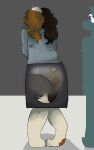 2022 anthro biped bird_dog bottomwear canid canine canis clothed clothing crossed_legs diaper diaper_under_clothing diaper_under_skirt domestic_dog duo feces female furgonomic_bottomwear furgonomic_diaper furgonomics hi_res hunting_dog internal knock-kneed mammal mostly_offscreen_character olive_(potsnspots) pigeon_toed pooping potsnspots rear_view skirt soiled_diaper soiling soiling_diaper solo_focus spaniel story story_at_source story_in_description unclean_diaper used_diaper using_diaper wearing_diaper x-ray_view