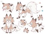 2023 4:3 absurd_res ambiguous_gender blue_eyes bodily_fluids brown_body brown_fur canid canine claws curled_up eyes_closed fangs featureless_crotch feral fur generation_7_pokemon happy heat_(temperature) hi_res interrobang looking_at_viewer lycanroc mammal midday_lycanroc multicolored_body nekogyo122 nintendo pawpads paws pokemon pokemon_(species) sitting solo sweat tail teeth tongue tongue_out two_tone_body white_body white_fur