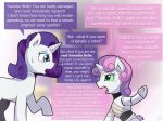  2018 bandage dialogue duo english_text equine female friendship_is_magic horn machine mammal my_little_pony rarity_(mlp) robot sweetie_belle_(mlp) sweetie_bot_(mlp) tears text unicorn vavacung 