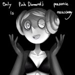  :d aiko_mitsune black_background collarbone crack cracked_skin crazy_eyes double_bun english greyscale hands_up highres horror_(theme) looking_at_viewer monochrome no_eyebrows open_mouth short_hair simple_background smile solo steven_universe toon upper_body very_short_hair white_pearl_(steven_universe) white_skin 
