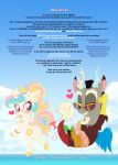  &lt;3 2018 blush chibi clothing discord_(mlp) draconequus duo equine eyewear falleninthedark fangs female flower footwear friendship_is_magic horn jewelry male mammal my_little_pony necklace plant ponytail princess_celestia_(mlp) stepandy winged_unicorn wings 