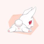 2025 awkward_smile blush blush_lines butt colored digital_drawing_(artwork) digital_media_(artwork) ear_tuft eyelashes female feral fur genitals hi_res jewelpet lagomorph leporid long_ears long_eyelashes looking_back lying mammal on_front open_mouth pawpads paws pink_nose pink_pawpads pink_vulva plump_labia presenting presenting_vulva rabbit rabbit_ears rear_view red_eyes ruby_(jewelpet) sanrio scut_tail sega_fave short_tail signature simple_background small_nose solo spread_legs spread_vulva spreading tail thin_eyebrows tuft vulva white_body white_ears white_face white_fur white_tail zyuuniie