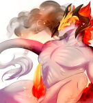 anthro aurelion_sol_(lol) bodily_fluids dragon fur genital_fluids genitals gold_mask hi_res knot knotted_penis league_of_legends male mythological_creature mythological_scalie mythology nude orange_body orange_fur penis precum red_penis riot_games scalie smoke solo tartar tencent vein white_body