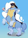after_transformation blue_body blue_fur bluey_(series) digital_drawing_(artwork) digital_media_(artwork) fur hi_res hybrid male male_taur potion potion_bottle sjevi taur taurification taurified transformation_potion